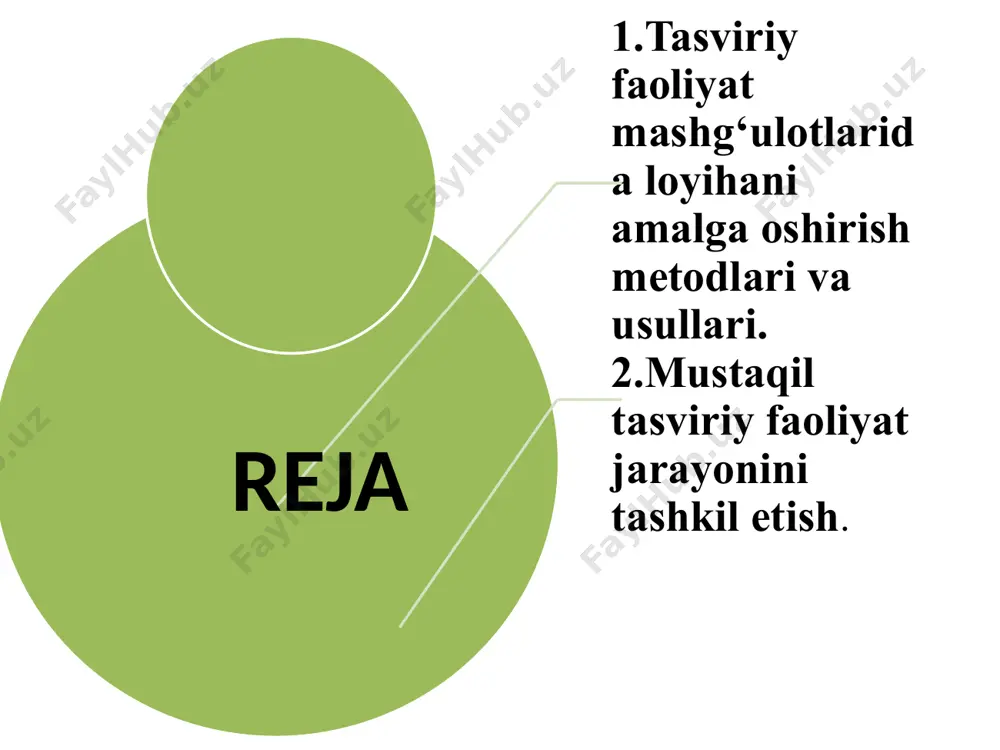 an foydalanadilar: tasvir uchun obyektlarning ma'lum bir tanlovi; rang tanlash qobiliyati; o'z faoliyati natijalarini chegaralash; so'zlarning qo'shilishi, tasvirlangan narsa yoki hodisa haqida hikoya qilib beradi. bolalarni o'qitishning asosiy vazifalaridan biri - aniq ob'ektlar va hodisalarni tasvirlash jarayonida atrofdagi voqelik haqidagi taassurotlarini to'g'ri etkazish qobiliyatini rivojlantirishdir. atrof-muhitni o'tkazishda maktabgacha yoshdagi bolaning vizual imkoniyatlari cheklangan. bola idrok etgan hamma narsa uning chizish yoki modellashtirish uchun mavzu bo'la olmaydi. ushbu vizual usullarni o'zlashtirish juda qiyin ish bo'lib, fikrlashni rivojlantirishni talab qiladi. bolalar bog'chasida u asosan katta yoshdagi guruhlarda hal qilinadi. treningning muhim vazifasi - ritm, simmetriya, rangni hisobga olgan holda naqsh yasash qobiliyatini rivojlantirishdan iborat. ushbu muammoni hal qilish maktabgacha yoshdagi bolaning estetik rivojlanishining o'ziga xos xususiyatlari bilan bog'liq. bolalar eng oddiy ritmik konstruktsiyalarni bajarishlari va ifodali kompozitsiyani yaratish uchun ranglarning yorqin, kontrastli kombinatsiyalaridan (katta yoshda - soyalar) foydalanishlari mumkin. bu vazifa asosan dekorativ rasm chizish va applikatsiya bo'yicha mashg`ulotda amalga oshiriladi. pedagogik …
