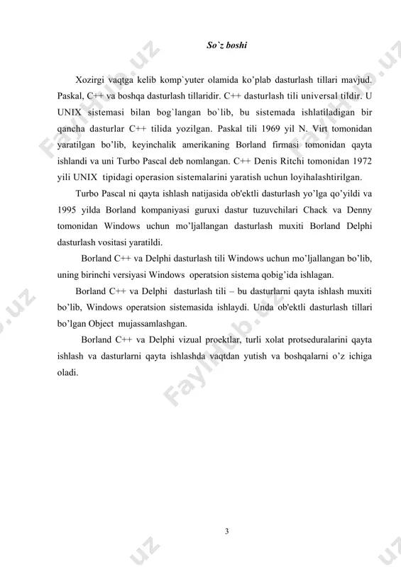 lingan xossalarga ega bo’ladi. xossalar ro’yxati ob’ektlar inspektori xossalar varag’ida joylahadi. xossalarni proektlash paytida aniqlash mumkin yoki ilovalarning bajarilish paytida ko’rinishini o’zgartirish uchun kod yozish mumkin. komponenta xossalarini proektlash paytida aniqlash uchun shakldagi komponenta tanlanadi, ob’ektlar inspektori xossalari varag’i ochiladi, aniqlanadigan xossa tanlanadi va zurur bo’lsa xossalar muharriri yordamida o’zgartiriladi (bu kiritish uchun oddiy maydon yoki son, osilib tushuvchi ro’yxat, ochiluvchi ro’yxat, muloqat paneli va boshqalar bo’lishi mumkin). biror komponentaning xossalarini dasturning bajarilish paytida o’zgartirish uchun «imya komponenta» –> «nazvanie svoystva» tavsifiga o’zaruvchidek murojat qilish kerak, ya’ni qiymatlarni o’zimiz hohlagandek o’qishimiz yoki almashtirishimiz mumkin. xodisalar ob’ektlar inspektorining xodisalar varag’i (events) komponentalar tomonidan taniladigan xodisalar ro’yxatini ko’rsatadi. har bir komnonenta o’zining shaxsiy xodisalarni qayta ishlovchi naborga ega bo’ladi. c++ builder da xodisalarni qayta ishlovchi funksiyalarni yozish va xodisalarni bu funksiya bilan bog’lashga to’g’ri keladi. biror bir xodisaga qayta ishlovchi yozib, siz dasturga bu xodisa ro’y berganda yozilgan funksiyaning bajarilishini topshirasiz. xodisani …