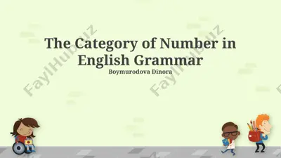 the category of number in english grammar — PPTX