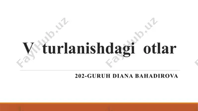 v turlanishdagi otlar — PPTX