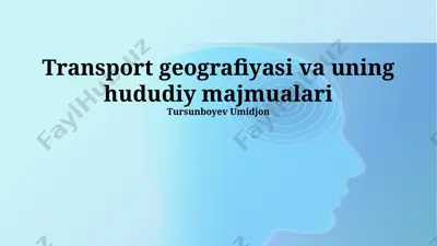 transport geografiyasi va uning hududiy majmualari — PPTX