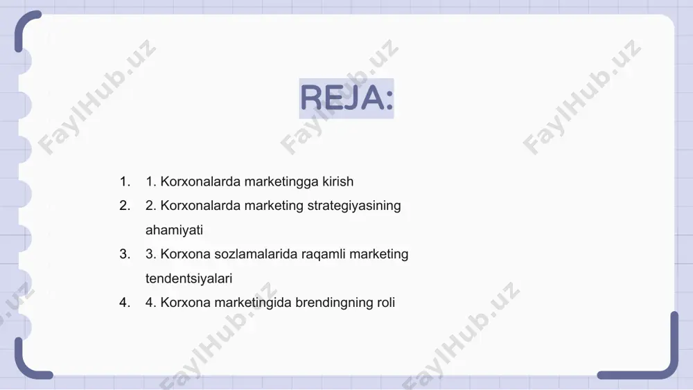 lumotlar tahlili va avtomatlashtirish vositalari korporativ sharoitlarda raqamli marketing kelajagini shakllantirishda hal qiluvchi rol o'ynaydi. 4. korxona marketingida brendingning roli brendlash korporativ marketingda o'ziga xos o'ziga xoslikni yaratish va biznesni raqobatchilardan ajratib turish orqali hal qiluvchi rol o'ynaydi. kuchli brend mijozlarning sodiqligini oshirishi, ishonchni yaratishi va sotib olish qarorlariga ta'sir qilishi mumkin, natijada savdo va daromadning oshishiga olib keladi. samarali brending strategiyalari korxonalarga o'z qadriyatlari, missiyasi va qarashlarini maqsadli auditoriyaga etkazishga yordam beradi, kuchli aloqa o'rnatadi va brend tengligini yaratadi. 5. korxona marketingida mijozlar bilan munosabatlarni boshqarish mijozlar bilan munosabatlarni boshqarish (crm) korporativ marketingning muhim tarkibiy qismidir. u biznesni rivojlantirish uchun mijozlar bilan munosabatlarni o'rnatish va qo'llab-quvvatlashga qaratilgan. crm korxonalarga mijozlar bilan o'zaro munosabatlarni boshqarishga, jarayonlarni soddalashtirishga va mijozlar qoniqishini oshirishga yordam beradi. bu mijozlarning shaxsiy ehtiyojlari va afzalliklariga moslashtirilgan shaxsiylashtirilgan marketing strategiyalarini yaratishga imkon beradi. crm vositalari va strategiyalaridan foydalangan holda korxonalar mijozlarni ushlab turish darajasini oshirishi, mijozlarning sodiqligini …