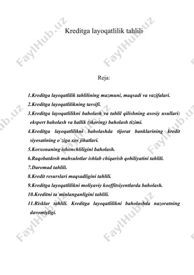kreditga layoqatlilik tahlili — DOC