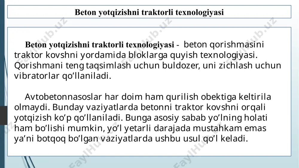 beton yotqizish ishlari traktorli texnologiyasi kamchiliklari 2 - Page 4