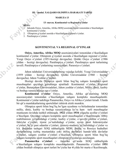 xalqaro olimpiya harakati tarixi — DOCX