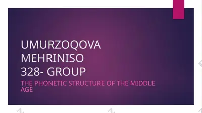 the phonetic structure of the middle age — PPTX