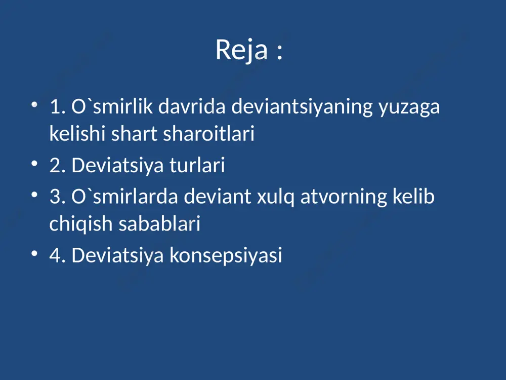 n davlatda o‘rnatilgan qonun va me’yorlarga nisbatan ayrim shaxslarning salbiy munosabati jinoiy faoliyat, mazkur shaxs esa jinoyatchi hisoblanadi. ichkilikbozlik. bu borada ilmiy adabiyotlarda bir necha tasniflar mavjud: 1) alkogolni har-har zamonda iste’mol kilish. 2) alkogolni ko‘p iste’mol qilish — spirtli ichimliklarni mumtazam, ya’ni haftada bir martadan bir necha martagacha yoki, birvarakayiga o‘rtada tanaffus bilan ko‘p mikdorda (200 ml.dan oshiq). bu ko‘pincha alkogolizmga olib keladi. 3) alkogolizm — spirtli ichimliklarga patologik (muttasil) o‘rganib qolish bilan tavsiflanuvchi kasallik. giyohvandlik. giyohvand yoki unga tenglashtirilgan vositalarga muntazam ruju qo‘yish va tibbiy ko‘rsatmalarsiz iste’mol qilish. fohishabozlik. fanda rasmiy nikohsiz jinsiy aloqa ikki turga bo‘lib o‘rganiladi: 1. konkubinat — nikohsiz birga yashash. 2. fohishabozlik — pul uchun o‘z tanasini sotish. g‘arbda asosan ikkinchisi qoralansada, sharqda ikkala holatga ham me’yordan og‘ish sifatida qaraladi. «byurokratiya» «byurokratiya» termini asilda «hokimiyanga ega bo‘lgan xodim» degan ma’noni anglatadi. biroq davrlar o‘tishi bilan «byurokratiya» mahalliychilik, qog‘ozbozlik, to‘rachilik, mansabni suiste’mol qilish kabi salbiy …