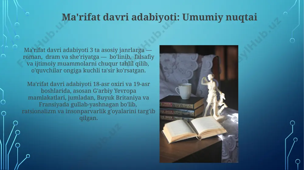 ma’rifatchilik adabiyoti. romantizmning o’ziga xos xususiyatlari - Page 4