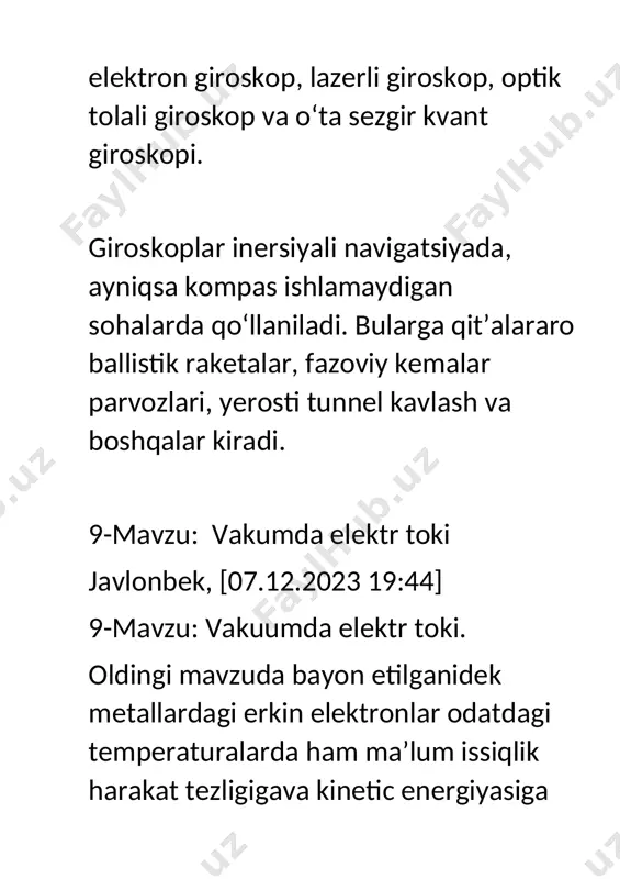 hi metall musbat, ikkinchisi esa manfiy zaryadlanib qoladi. ularning chegarasida-ichida kuchli elektr maydoni bo’lgan, turli ishorali zaryadlarning qo’sh qatlami hosil bo’ladi. bu maydon elaktronlarning bundan buyon, birinchi metalldan ikkinchisiga o’tishiga to’sqinlik qilib, teskari jarayonga esa yordamlasha boshlaydi. natijada bu ikki jarayon orasida dinamik muvozanat yuzaga keladi, qo’sh qatlam orasidagi kuchlanganlik (potentsiallar farqi) o’zining maksimal qiymatiga erishadi. agar 1-metalldan chiqish ishi a1, 2-metalldan chiqish ishi a1 (a2>a1) bo’lsa, toki potentsiallar farqi: ga tenglashmaguncha 1-metalldan 2-siga o’taveradi. endi elektronlar chiqish ishlari bir xil (a1=a2) bo’lgan, ammo erkin elektronlar kontsentratsiyasi har xil bo’lgan (n2 4l; r— shar radiusi. . aylanama harakat deb shunday harakatga aytiladiki, bunda jism barcha nuqtalarining traektoriyalari, markazi aylanish o`qi deyiluvchi bitta chiziqda bo`lgan konsentrik aylanalardan iborat bo`ladi. qattiq jismni aylanma harakatga keltirish uchun unga biror kuch ta’sir etishi kerak. lekin qattiq jism har qanaday yo`nalishidagi kuch ta’sirida ham aylanavermaydi: qattiq jismning aylanma harakatini dinamika nuqtai nazardan tekshirilganda kuch tushunchasi …