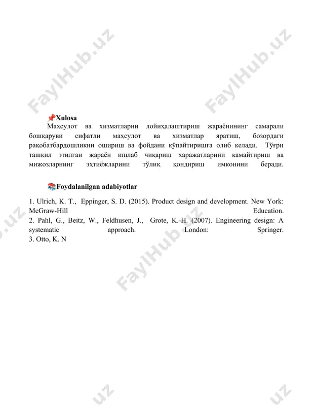 mahsulot va xizmatlar dizaynini boshqarish jarayoni - Page 5
