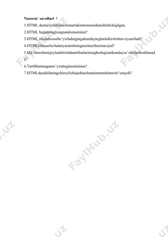 html tilida sarlavhalar yaratish - Page 5