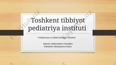 toshkent tibbiyot pediatriya instituti — PPTX