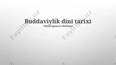 buddaviylik dini tarixi — PPTX