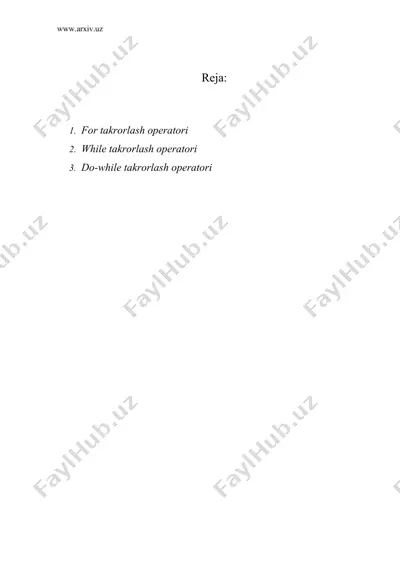 takrorlash operatorlari — DOC