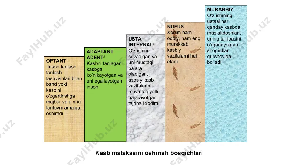 dоrli yoshlarni aniqlash 1 3 4 5 6 7 2 o’zbekiston respublikasi vazirlar mahkamasi vakolatli davlat organlari mahalliy davlat hokimyat organlari ta’lim muassasalari o’zbekiston respublikasi ta’lim muassasalarining davlat boshqaruvi tizimi maktabgacha ta’lim davlat maktabgacha tarbiya muassasalari nodavlat maktabgacha tarbiya bolalar muassasalari oila umumiy o’rta ta’lim boshlang’ich ta’lim (i-iv sinflar) umumiy o’rta ta’lim (i-x sinflar) maktabdan tashqari ta’lim o’rta maxsus, kasb-hunar ta’limi akademik litseylar kasb-hunar kollejlari oliy ta’lim universitet akademiya institut bakalavriat (kamida 4 yil) magistratura (kamida 2 yil) oily o’quv yurtidan keying ta’lim izlanuvchi-tadqiqotchi-stajyorlik ad’yunktura katta ilmiy xodim kadrlar malakasini oshirish va ularni qayta tayyorlash kadrlarni qayta tayyorlash kadrlarni malakasini oshirish kadrlarni masofadan o’qitib turish kadrlarni o’zi- o’zi tayyorlashi o’zbekiston respublikasida uzluksiz ta’lim tizimi 204 haftalik o’quv davrining umumiy hajmining taqsimlanishi: 100 haftalik o’quv davrining umumiy hajmining taqsimlanishi: ilmiy faоliyat quyidagilardan ibоrat bo’ladi oliy ma’lumоtli kadrlar tayyorlash yo’nalishlari va mutaxassisliklarining tizimlashtirilgan ro’yxati: muhandislik xizmatlar biznes qishloq xo’jaligi sogliqni saqlash gumanitar …