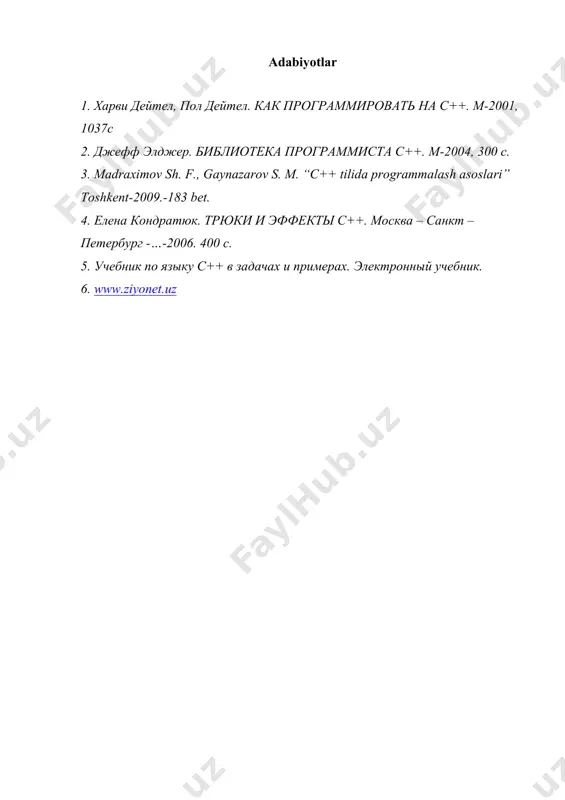 c++ tilida amallar va qiymat berish operatori - Page 4