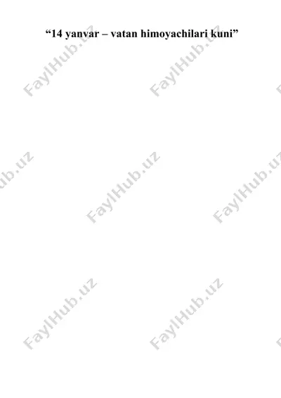 14 yanvar – vatan himoyachilari kuni — DOCX