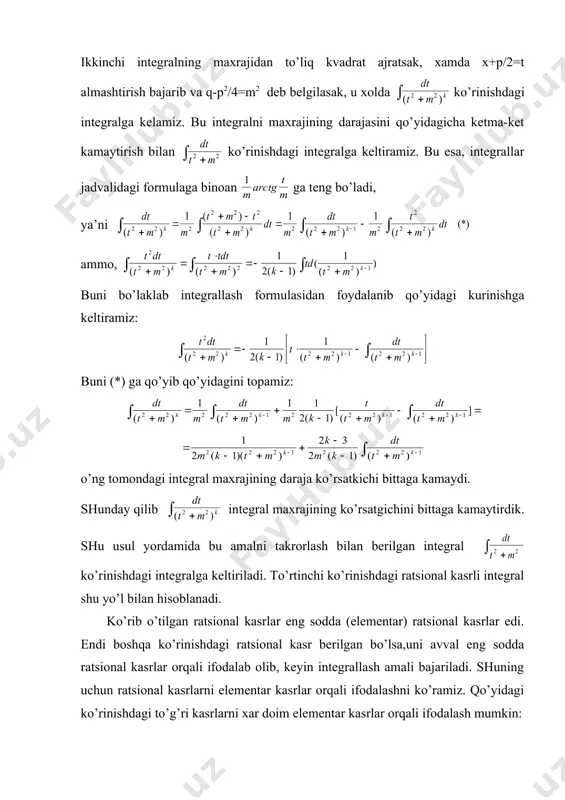 n( ) sin( 2 1 cos sin - + + = [ ] x m n x m n mx nx ) cos( ) cos( 2 1 cos cos - + + = [ ] x m n x m n mx nx ) cos( ) cos( 2 1 sin sin + - - = ò + - = - = c x x dx x x xdx x 8 sin 16 1 2 sin 4 1 ) 8 cos 2 (cos 2 1 3 cos 5 sin ò + - - = + = c x x dx x x xdx x 2 cos 4 1 6 cos 12 1 ) 2 sin 6 (sin 2 1 2 cos 4 sin ò + + = + = c x x dx x x xdx x 10 sin 20 1 6 sin 12 1 ) 10 cos 6 (cos 2 …