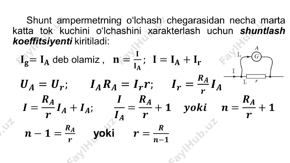 ampermetr va voltmetrning o‘lchash chegarasini oshirish - Page 4