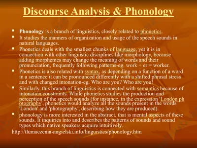 discourse analysis & phonology — PPTX