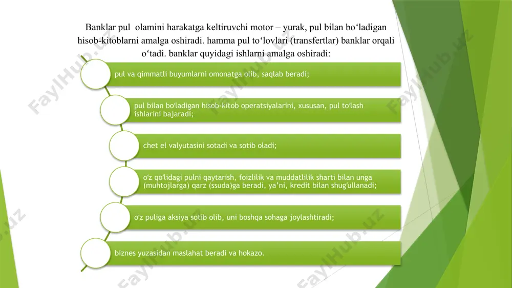 smoniy shaxslarning chet el valyutadagi depozitlari 2 yildan ortiq 0 % 1 yildan 2 yilgacha 3 % boshqa majburiyatlar 6 % ochiq bozordagi operatsiyalar markaziy bank tomonidan davlat obligatsiyalarini (qimmatli qogʻozlarni) tijorat banklari va aholidan sotib olish va ularga sotish boʻyicha operatsiyalardir. markaziy bank tijorat banklaridan yoki aholidan bu qimmatli qogʻozlarni sotib olar ekan, tijorat banklari zaxiralarini sotib olingan obligatsiyalar miqdori hajmida koʻpaytiradi. oʻzbekiston respublikasi markaziy bankining qayta moliyalash stavkasi amal qilgan davri foizda 2020-yil 14 aprelda– hozirgi kungacha 15 2018-yil 25-sentyabr 16 2018-yil 28-iyul – 2018-yil 24-sentyabr 14 2018-yil 7-fevral – 2018-yil 27-iyul 14 2017-yil 28-iyun – 2018-yil 6-fevral 14 2016-yil 1-yanvar – 2017-yil 27-iyun 9 2015-yil 1-yanvar – 2015-yil 31-dekabr 9 2014-yil 1-yanvar – 2014-yil 31-dekabr 10 2011-yil 1-yanvar – 2013-yil 31-dekabr 12 2006-yil 15-iyul – 2010-yil 31-dekabr 14 2006-yil 1-yanvar – 2006-yil 14-iyul 16 2004-yil 21-dekabr – 2005-yil 31-dekabr 16 2004-yil 5-iyul – 2004-yil 20-dekabr 18 2003-yil …