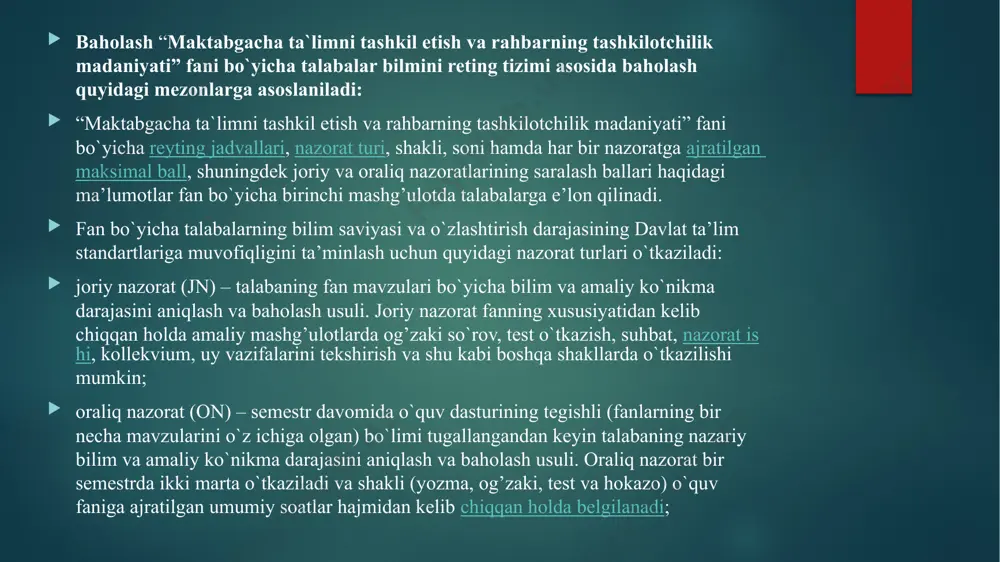 ragi yuzaga kelgunga qadar bolalar bog‘chasining tarbiyaviy ishida muayyan pedagogik tizim yo‘q edi, shu sababli to‘garak a’zolari bolalar tarbiyasi bilan bog‘liq bo‘lgan masalalarni muhokama qilishar edi. bolalar birinchi marta 4-yoshdan 6-yoshgacha va 6-10 yoshgacha bo‘lgan ikki xil yosh guruhlariga bo‘lindi. mashg‘ulotlar, o‘yin va ko‘ngil ochishlar programmasi belgilab qo‘yildi. harakatli o‘yilar, xor bo‘lib aytiladigan ashula, o‘qish, rasm chizish, loy va plastilindan narsalar yasash, gimnastika mashqlarini reglamentga soladigan jadval tuzildi. ota-onalarning talabi bilan fransuz va nemis tillari o‘rgatilgan, bu ishlarni mutaxassislar tomonidan tekin amalga oshirilgan. image6.jpg image7.jpg image2.png image3.png image4.png image5.png /docprops/thumbnail.jpeg