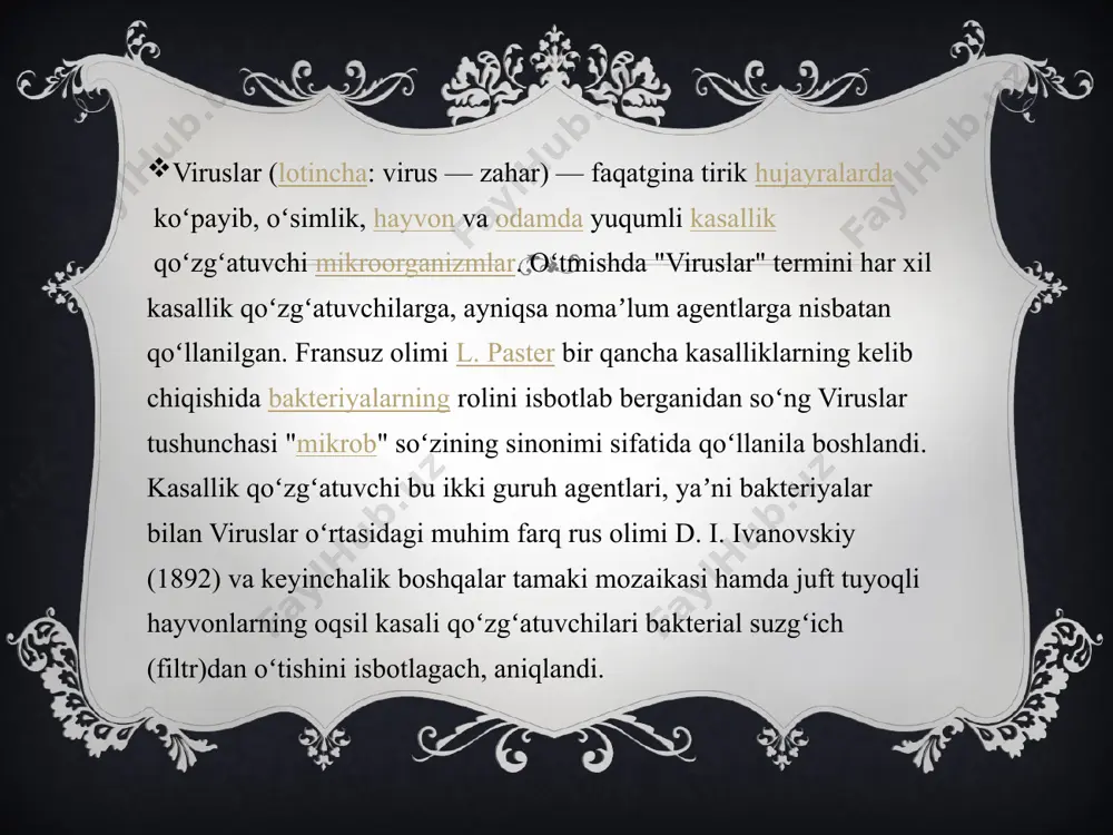 tashkil topgan. birgina hujayra ichida turli muhitni taʼminlay olish orqali eukariot hujayralar prokariot hujayralarda kechmaydigan murakkab metabolik reaksiyalarni ham amalga oshira oladi. haqiqatan ham, eukariot hujayralarning prokariot hujayralarga nisbatan bir necha barobar katta boʻlib oʻsishining asosiy sababi shu. e’tiboringiz uchun rahmat!!! image3.png image4.jpeg image5.jpeg image6.png image7.png image8.png image9.png image2.png