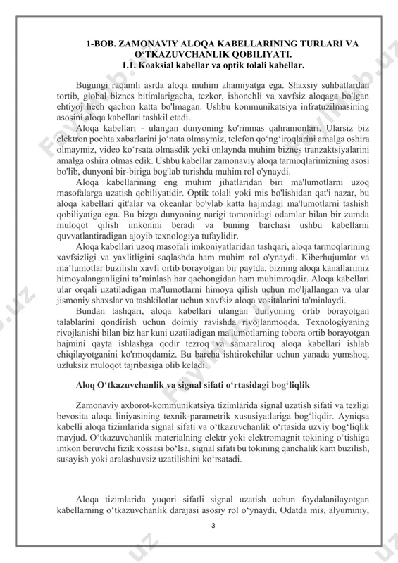 masofalarga uzatish qobiliyatidir. optik tolali yoki mis bo'lishidan qat'i nazar, bu aloqa kabellari qit'alar va okeanlar bo'ylab katta hajmdagi ma'lumotlarni tashish qobiliyatiga ega. bu bizga dunyoning narigi tomonidagi odamlar bilan bir zumda muloqot qilish imkonini beradi va buning barchasi ushbu kabellarni quvvatlantiradigan ajoyib texnologiya tufaylidir. aloqa kabellari uzoq masofali imkoniyatlaridan tashqari, aloqa tarmoqlarining xavfsizligi va yaxlitligini saqlashda ham muhim rol o'ynaydi. kiberhujumlar va maʼlumotlar buzilishi xavfi ortib borayotgan bir paytda, bizning aloqa kanallarimiz himoyalanganligini taʼminlash har qachongidan ham muhimroqdir. aloqa kabellari ular orqali uzatiladigan ma'lumotlarni himoya qilish uchun mo'ljallangan va ular jismoniy shaxslar va tashkilotlar uchun xavfsiz aloqa vositalarini ta'minlaydi. bundan tashqari, aloqa kabellari ulangan dunyoning ortib borayotgan talablarini qondirish uchun doimiy ravishda rivojlanmoqda. texnologiyaning rivojlanishi bilan biz har kuni uzatiladigan ma'lumotlarning tobora ortib borayotgan hajmini qayta ishlashga qodir tezroq va samaraliroq aloqa kabellari ishlab chiqilayotganini ko'rmoqdamiz. bu barcha ishtirokchilar uchun yanada yumshoq, uzluksiz muloqot tajribasiga olib keladi. aloq o‘tkazuvchanlik …