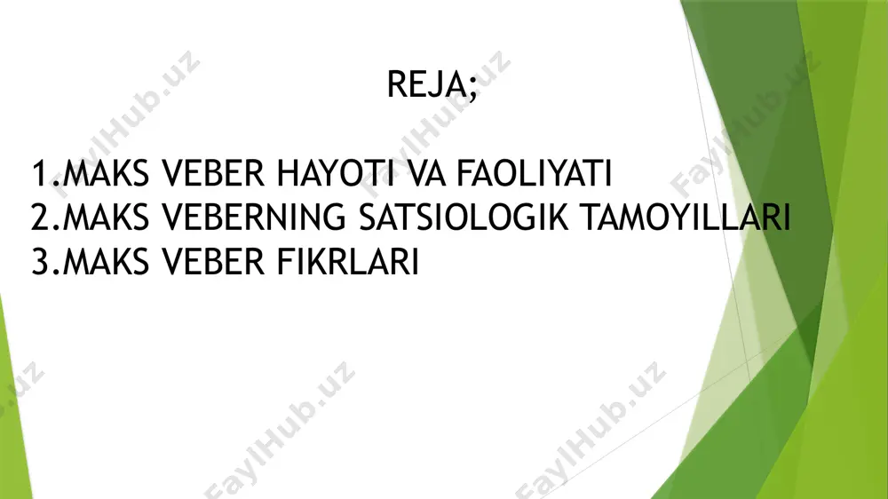 n jarayonlarning sabablarini topishga harakat qildi . " siyosat kasb va kasb sifatida " (1919) nomli boshqa mashhur asarida veber davlatni zo'ravonlikdan qonuniy foydalanish bo'yicha monopoliyaga ega bo'lgan institut sifatida ta'riflagan . sotsiolog birinchi bo'lib davlat hokimiyatining turli turlarini aniqlab , zamonaviy davlat institutlari tobora ko'proq ratsional-huquqiy turga asoslanganligini ta'kidladi. olim iqtisod tarixi , iqtisod nazariyasi va metodologiyasi rivojiga muayyan hissa qo'shdi . veberning jamiyatni ratsionalizatsiya qilish sohasidagi tadqiqotlari asosan frankfurt maktabi doirasida rivojlangan tanqidiy nazariyaning shakllanishiga ta'sir ko'rsatdi .veber birinchi jahon urushidan keyin tuzilgan liberal germaniya demokratik partiyasining asoschilaridan biri bo'ldi . keyinchalik, olim germaniya parlamentiga nomzod bo'lish uchun muvaffaqiyatsizlikka uchradi va komissiyaga yangi konstitutsiya loyihasini ishlab chiqishni maslahat berdi . veber 1920 yilda 56 yoshida vafot etdi, o'lim sababi ispan grippi pandemiyasi va undan keyingi pnevmoniya [5] . veberning ukasi alfred ham sotsiologiya bo'yicha tadqiqotchi bo'ldi. max veber (maks veber) (1864.21.4, erfurt — 1920.14.6, myunxen) — nemis siyosiy …