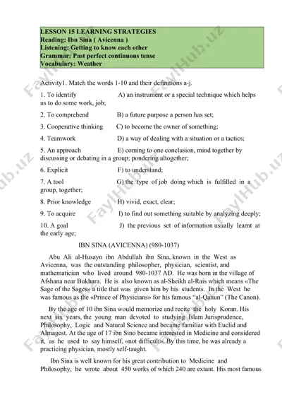 lesson 15 learning strategies — DOCX