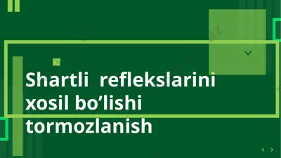 reflekslar va nerv sistemasining faoliyati — PPTX