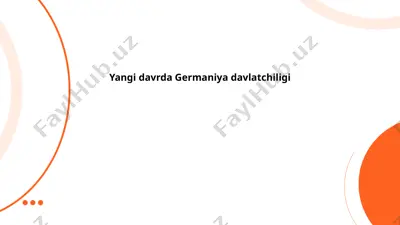 yangi davrda germaniya davlatchiligi — PPTX