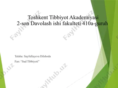 qon va uning dog’larini sud-tibbiy tekshirish — PPTX