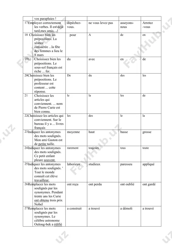 leurs les plantes les feuilles les arbres 31 remplacez les points par les adjectifs démonstratifs ou possessifs. lucie habite ... belle maison avec ses parents cette cet c’est ce 32 remplacez les points par les adjectifs démonstratifs ou possessifs. lucie habite cette belle maison avec ... parents. ses ces leur les 33 remplacez les points par les adjectifs démonstratifs ou possessifs. nous chantons ... chansons avec nos amis. ces cette ce c’est 34 trouvez le degré de comparaison qui convient. en été il fait . .. qu'en automne chaud froid mauvais bon 35 trouvez le degré de comparaison qui convient. en automne les nuits sont toujours ... que les jours. moins froides aussi froides les plus froides plus froides 36 employez correctement les adjectifs numéraux. en france on fait des farces le 1 avril le 1 janvier le 15 juillet le 30 decembre 37 employez correctement les adjectifs numéraux. on …