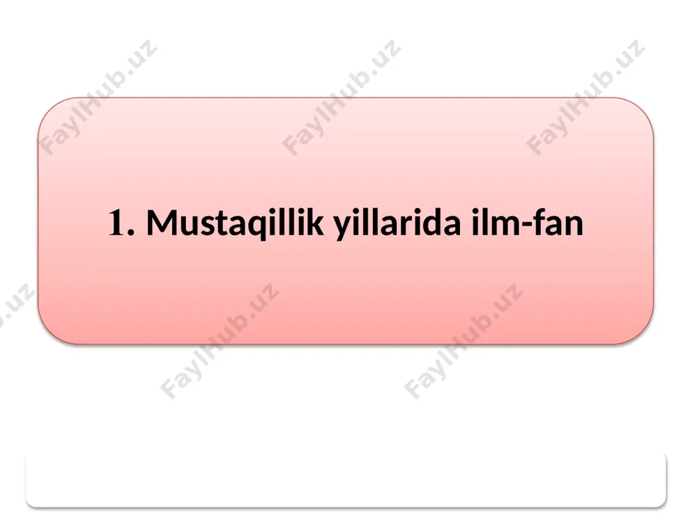 i» ilmiy-o‘quv markazi, 2012-yili immunologiya institutida «biotibbiyot» ilmiy-ta’lim innovatsion markazi ish boshladi. o‘zbekiston respublikasi prezidentining 2012-yildagi «oliy malakali ilmiy va ilmiy-pedagog kadrlar tayyorlash va attestatsiyadan o‘tkazish tizimini yanada takomillashtirish to‘g‘risida»gi farmoniga muvofiq 2013- yilning 1-yanvaridan boshlab dissertatsiya himoya qilish va fan doktori ilmiy darajasini berish bo‘yicha oliy o‘quv yurtidan keyingi ta’limning bir bosqichli tizimi joriy qilindi. lekin bu tizim mavjud xalqaro ilm-fan standartlariga to‘la mos kelmaganligi, respublikadagi mavjud ilmiy salohiyatning tushib ketganligi sababli, 2017-yil fevraldan shavkat mirziyoyev tashabbusi bilan xalqaro standartlariga mos keluvchi, falsafa doktori va fan doktori darajalarini beruvchi ikki bosqichli tizimga o‘tildi. o’zbekiston tarixi 9 2016-yildan o‘zbekiston ilm-fanida tom ma’noda tub islohotlar davri boshlandi. o‘zbekiston respublikasi prezidenti shavkat mirziyoyev 2016-yil 30-dekabr kuni ilk bor mamlakatimizning yetakchi ilm-fan namoyandalari bilan uchrashdi. uchrashuv natijalariga ko‘ra, o‘zbekistonda ilm-fanga e’tibor yanada kuchayishi belgilandi. prezidentning 2017-yil 17-fevraldagi «fanlar akademiyasi faoliyati, ilmiy tadqiqot ishlarini tashkil etish, boshqarish va moliyalashtirishni yanada takomillashtirish chora-tadbirlari to‘g‘risida»gi qarori …