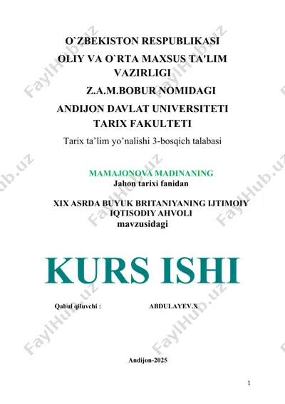 xix asrda buyuk britaniyaning iqtisodiy ahvoli — DOCX