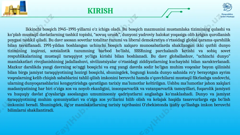 ngriya, italiya, rossiya har xil tezlik bilan boʻlsa­da, shu yoʻldan bordilar. shunday qilib, olimlar industrial sivilizatsiya deb atagan, bosh qadriyatlari texnik taraqqiyot va inson erkinligi boʻlgan sivilizatsiya xix asrda yevropa va aqshda uzil-kesil qaror topdi hamda qariyb ikki asr mobaynida jahon xalqlari taraqqiyotining mazmuniga aylanib qoldi. fan va texnika sohasida erishilgan yutuqlar xoʻjalik hayotining rivojlanishiga ham katta taʼsir koʻrsatdi. asrlar davomida dengiz va okeanlarda suzib yurgan yelkanli kemalar bilan bir qatorda paroxodlar paydo boʻldi. yevropa va shimoliy amerika mamlakatlarining shaharlari temiryoʻl tizimi bilan bogʻlandi va bu sanoat hamda savdoning rivojlanishiga katta turtki berdi. 1870-yillari elektrdvigatel, elektrlampa, telefon, sal keyinroq radio kashf etildi. 1880-yillar – 1890-yillar boshlarida elektr energiyasini simlar orqali uzoq masofaga yetkazib berish imkoniyati paydo boʻldi; benzinda ishlaydigan dastlabki ichki yonuv dvigatellari yaratilib, shundan soʻng dastlabki avtomobillar, keyinroq samolyotlar paydo boʻldi. oʻsha davr iqtisodiyotining yetakchi sohalari – metallurgiya, mashinasozlik, transport shiddat bilan rivojlandi. elektrotexnika, kimyo sanoati kabi yangi sohalar …