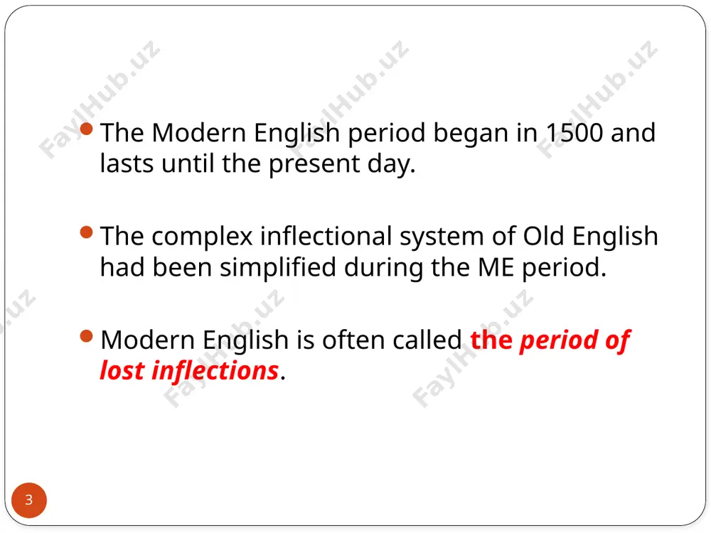 ople to learn greek and brought greek manuscripts back with them. 12 shakespeare many students having difficulty understanding shakespeare would be surprised to learn that he wrote in "modern english many familiar words and phrases were coined or first recorded by shakespeare, some 2,000 words and countless catch-phrases are his. 13 two other major factors influenced the language and served to separate middle and modern english the first was the great vowel shift. this was a change in pronunciation that began around 1400. in the fifteenth century, the great vowel shift--a series of changes in english pronunciation--further changed the english language. these purely linguistic sound changes moved the spoken language away from the so-called “pure” vowel sounds which still characterize many continental languages today. 14 great vowel shift 15 an important phonological change of english vowels took place between 1450 and 1650, when all long vowels changed their quality to …