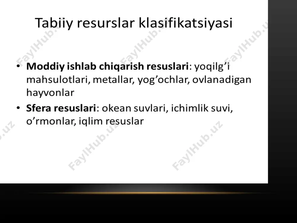 tabiat resurslari, ularni klassifikatsiyasi, tabiiy resurslardan foydalanish - Page 4