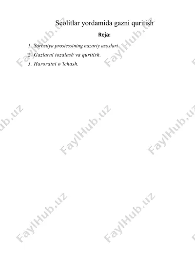 seolitlar yordamida gazni quritish — DOCX