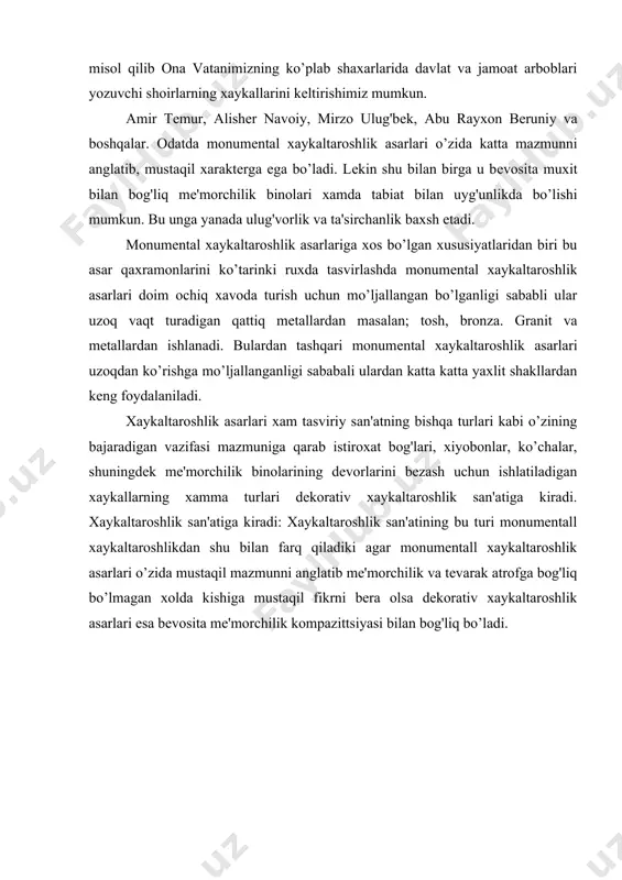 .boymеtov “plastik anatomiya” toshkеnt 2005 yil. 2. n.k.axmеdov “odam anatomiyasi” toshkеnt 1996 yil. 3. е. barchai anatomiya budapеsht 1975 yil. 4. www.ziyonet.uz