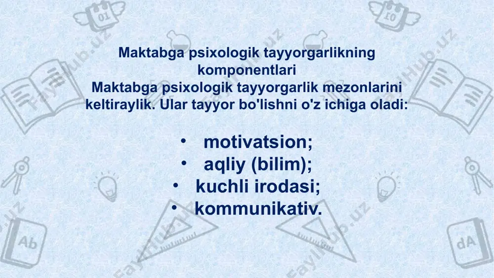 bolani maktabga psixologik jihatdan tayyorlash - Page 5