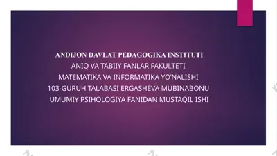 rahbarlikning psixologik xususiyatlari — PPTX