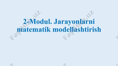 matematik modellashtirish — PPTX