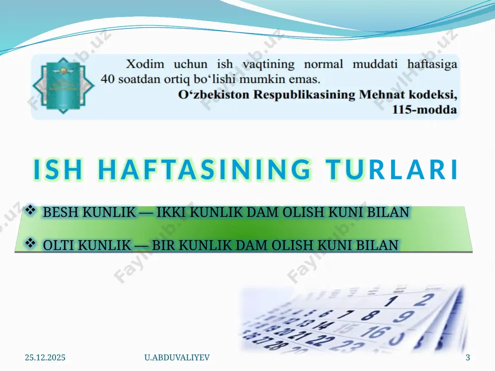 ish vaqti va dam olilish vaqti - Page 3