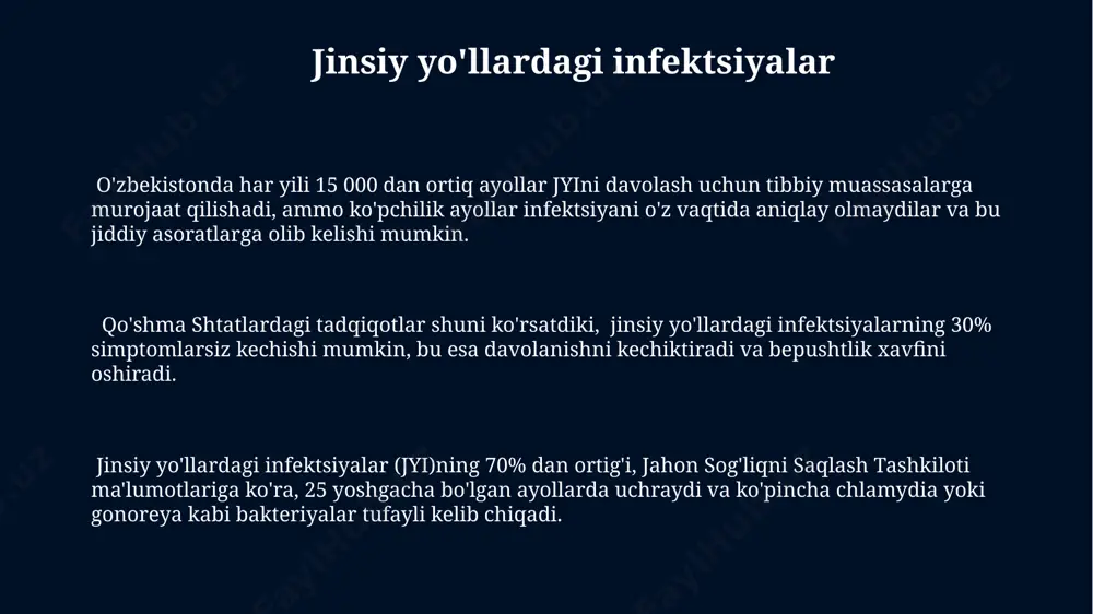 n ortiq nerv uchlariga ega boʻlgan juda sezgir organ hisoblanib, jinsiy qoʻzgʻalishda muhim rol oʻynaydi va bu uning oʻzbekistondagi tibbiyot adabiyotlarida batafsil bayon etilgan. labia majora va labia minora orasida bartholin bezlari joylashgan boʻlib, ular jinsiy aloqa paytida moylovchi suyuqlik ajratadi, bu suyuqlikning miqdori va tarkibi individual xususiyatlarga bogʻliq. tashqi jinsiy a’zolarning anatomiyasi 3 asosiy qismdan – labia majora, labia minora va klitorisdan iborat boʻlib, ularning oʻlchamlari va shakllari individual farq qiladi, shuningdek, 15-25 yosh oraligʻida jinsiy yetilish davrida oʻzgaradi. e'tiboringiz uchun rahmat @taqdimot_robot image1.jpg