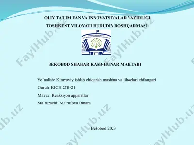 reaksiyon apparatlar — PPTX