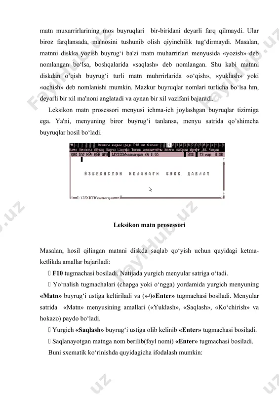 ri paint grafik muharriri ibm pc turidagi kompyuterlar uchun mo‘ljallangan bo‘lib, windows operasion sistemasida ishlashga mo‘ljallangan. uning yordamida bir necha turdagi monitorlarda tasvir yasash va tahrir qilish mumkin bo‘ladi. paint ning muhim xususiyatlaridan yana biri shundaki, u «sichqoncha» manipulyatori bilan ham, klaviatura bilan ham boshqarilishi mumkin. uning yordamida ekranda bir vaqtda 256 xil rangni hosil qilish mumkin bo‘ladi. paint xotiraga yuklatilgach, ekran quyidagi ko‘rinishni oladi. yangi rasm chizish uchun ekranning chap tomonida ko‘rsatilgan amallardan foydalanadi. hosil qilingan rasmni tashqi xotiraga yozib qo‘yish, uni tahrir qilish (masalan, biror burchakka burish), rasmga turli harflar yordamida matn yozish kabi amallarni bajarish uchun ekran yuqori qismidagi amallardan (menyudan) foydalaniladi. hosil qilingan rasmni(faylni) xotirada saqlash: alt ( (fayl) ( ( (soxranit) ( ( (fayl nomi) ( oldindan hosil qilingan rasmni(faylni) yuklash: alt ( (fayl) ( ( (otkrit) ( ( (fayl nomi) ( hosil qilingan rasmni(faylni) chop etish: alt ( (fayl) ( ( (pechat) ( ( …