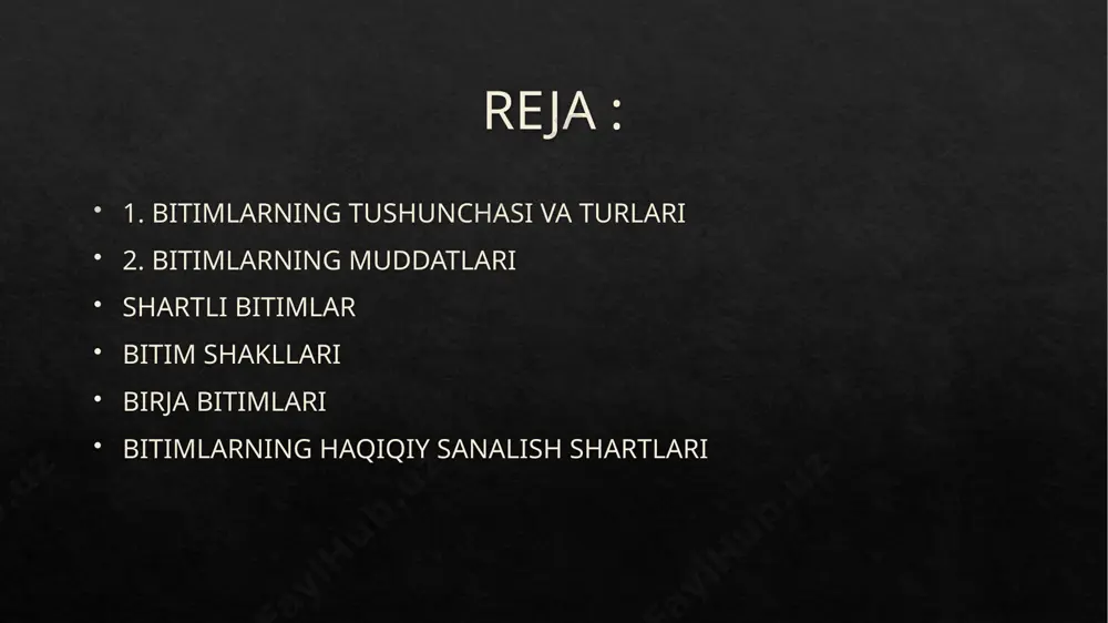 aflama, ikki taraflama yoki ko'p taraflama (shartnomalar) boʻlishi mumkinligi, bitim tuzish uchun qonun hujjatlariga yoki taraflarning kelishuviga muvofiq bir tarafning xohishi zarur va yetarli bo'lsa, bunday bitim bir taraflama bitim hisoblanishi, shartnoma tuzish uchun ikki taraf (ikki taraflama bitim) yoki uch yoxud undan ko'p taraf (ko'p taraflama bitim) kelishib xohish bildirgan boʻlishi kerakligi belgilangan. har qanday shartnoma bitim hisoblansa ham, har qanday bitim shartnoma bo'la olmaydi. aksariyat bitimlar shartnoma hisoblanishi mumkin. shu sababli shartnomaga aksariyat hollarda bitim qoidalari qo'llaniladi. haq baravariga va tekinga tuziladigan bitimlar: haq baravariga tuziladigan bitimlar bo'yicha tomonlardan har biri qarshi tomon foydasiga muayyan bir mulkni topshirish, pul to'lash, ishni bajarish, biror bir xizmat ko'rsatish singari harakatlarni qilish majburiyatini oladi. tekin, ya'ni haq to'lanmay tuziladigan bitimlar asosida tomonlardan birigina ikkinchi tomon foydasiga biror-bir harakat qilish majburiyatini oladi. bu yerda qarshi (muqobil) ijro yo'q. masalan, hadya, foizsiz qarz, mulkdan tekin foydalanish (ssuda) toʻgʻrisidagi shartnomalarni koʻrsatish mumkin. konsessual va …