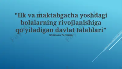 davlat standartlari va o'quv dasturlari — PPTX